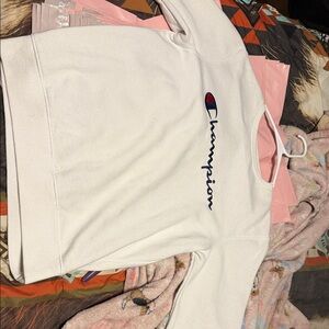 Champion White Crewneck with Logo